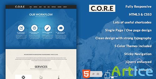 ThemeForest - Core - One Page Responsive HTML5 Template - FULL