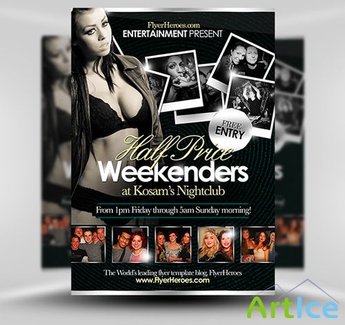 Half Price Flyer Template PSD