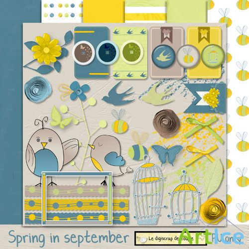 Scrap Set - Spring in September PNG and JPG Files