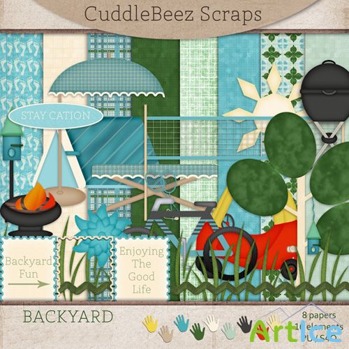 Scrap Kit - Backyard PNG and JPG FIles