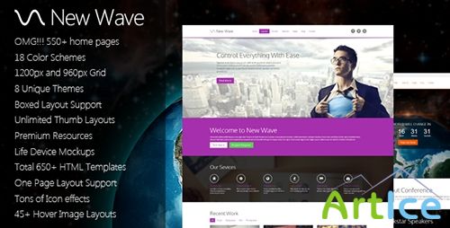 ThemeForest - New Wave - 8 in 1 Massive Multipurpose Template - RIP