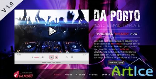 ThemeForest - Da Porto - One Page Music & Band Template - RIP