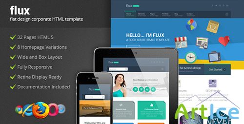 ThemeForest - Flux - Flat Corporate HTML Template 2 - RIP