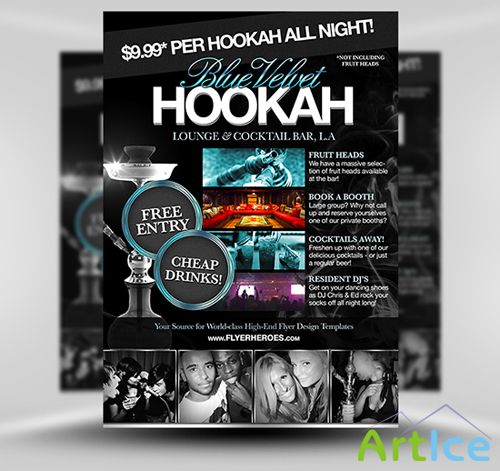 Hookah Lounge Flyer Template PSD