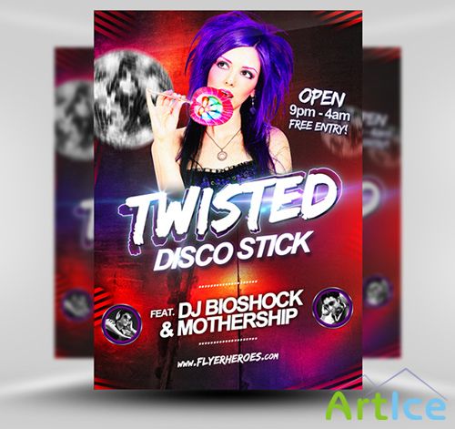 Twisted Disco Flyer Template PSD