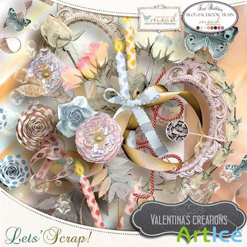 Scrap Kit - Lets Scrap! PNG and JPG Files