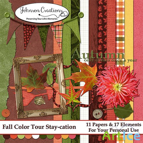 Scrap Set - Fall Color Tour Stay - cation PNG and JPG Files