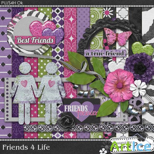 Scrap Set - Friends 4 Life PNG and JPG Files