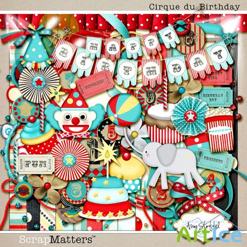 Scrap Set - Cirque Du Birthday PNG and JPG Files