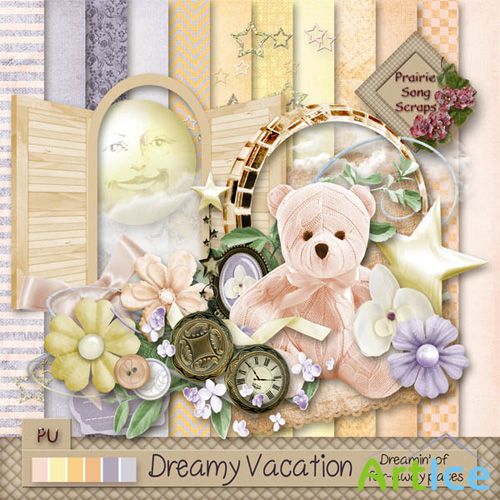 Scrap Set - Dreamy Vacation PNG and JPG Files