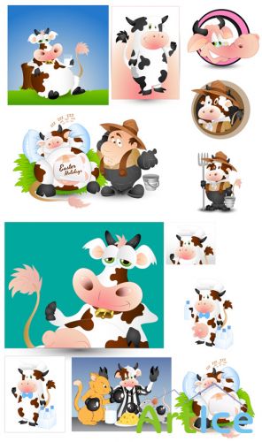 Cartoon Dairy Cow Vector