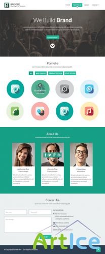 PSD Web Template - Flat Style Single Page Website