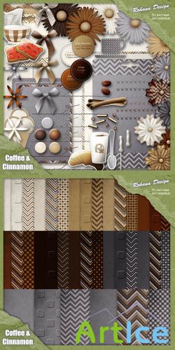 Scrap Set - Coffee & Cinnamon PNG and JPG Files