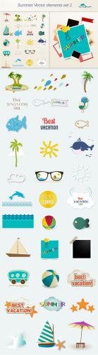 Designtnt - Summer vector elements set 2