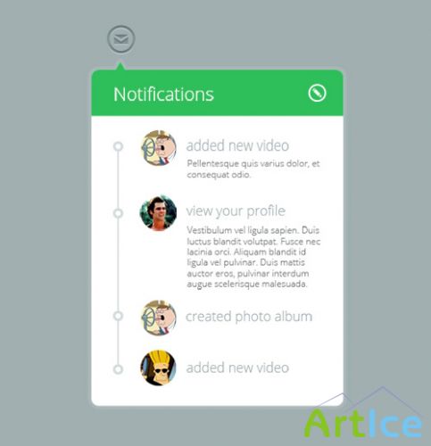 PSD Web Design - Notification Widget