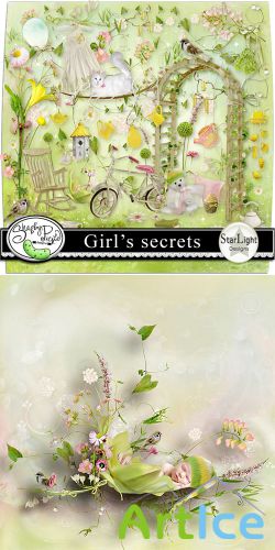 Scrap Set - Girl's Secrets PNG and JPG Files