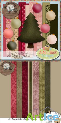 Scrap Set - An Elegant Christmas PNG and JPG Files