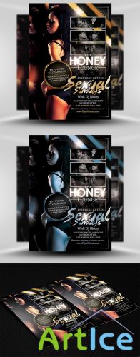 Honey Lounge Flyer Template PSD