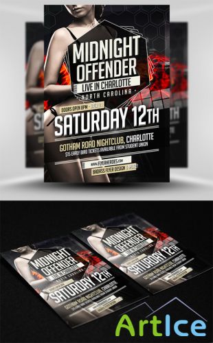 Midnight Offender Flyer Template PSD