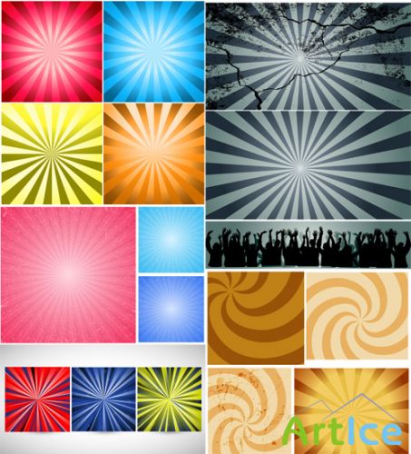 Vintage Sunbursts Vector Backgrounds