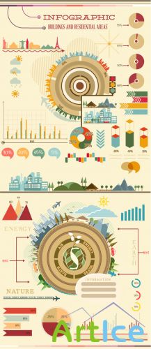 Buildings and Residential Infographic & Data Visualization Set