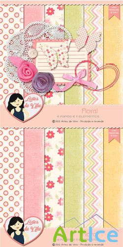 Scrap Set - Floral PNG and JPG Files