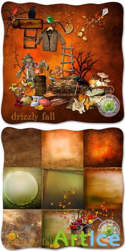 Scrap Set - Drizzly Fall PNG and JPG Files