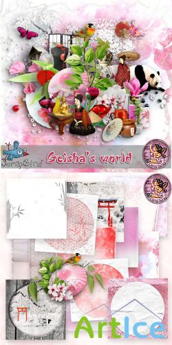 Scrap Set - Geisha's World PNG and JPG Files