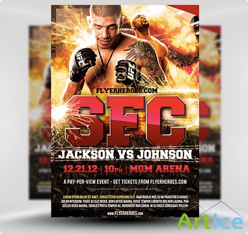 MMA / UFC Fight Night Flyer Template PSD