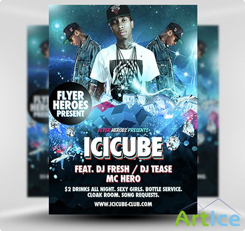 Icicube Flyer Template PSD