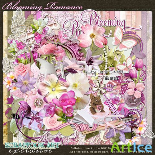 Scrap Set - Blooming Romance PNG and JPG Files