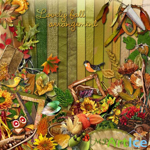 Scrap Set - Lovely Fall Arrangement PNG and JPG Files