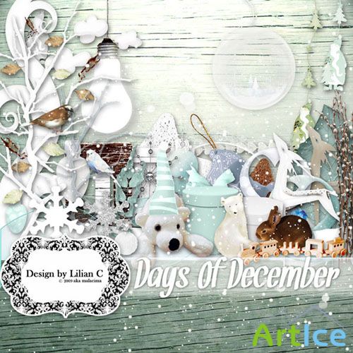 Scrap Set - Days of December PNG and JPG Files