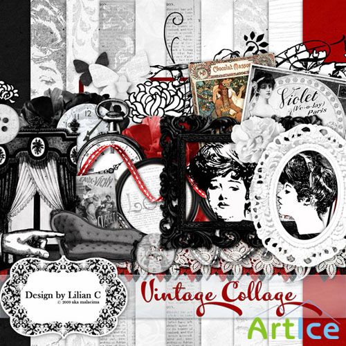 Scrap Set - Vintage Collage PNG and JPG Files