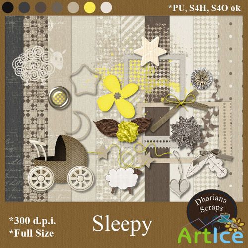 Scrap Set - Sleepy PNG and JPG Files