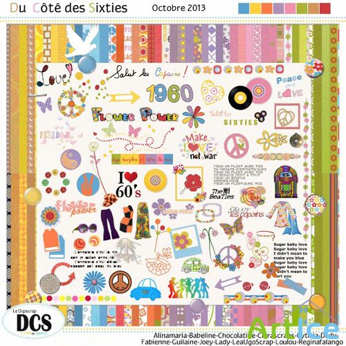 Scrap Set - Du Cote des Sixties PNG and JPG Files