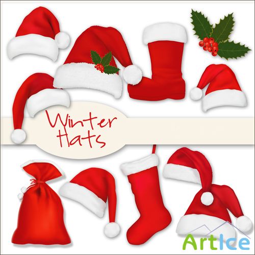 Scrap Set - Winter Hats PNG Files