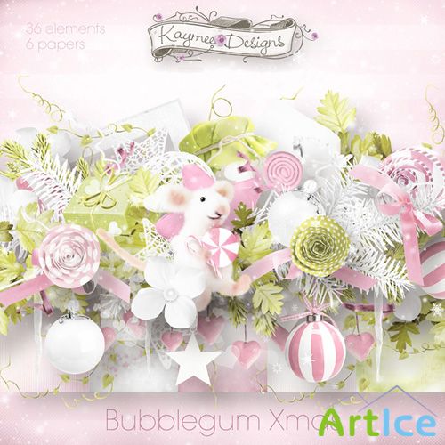 Scrap Set - Bubblegum Xmas PNG and JPG Files