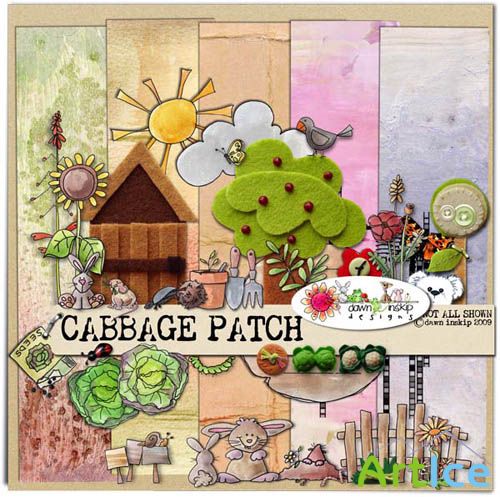 Scrap Kit - Cabbage Patch PNG and JPG Files