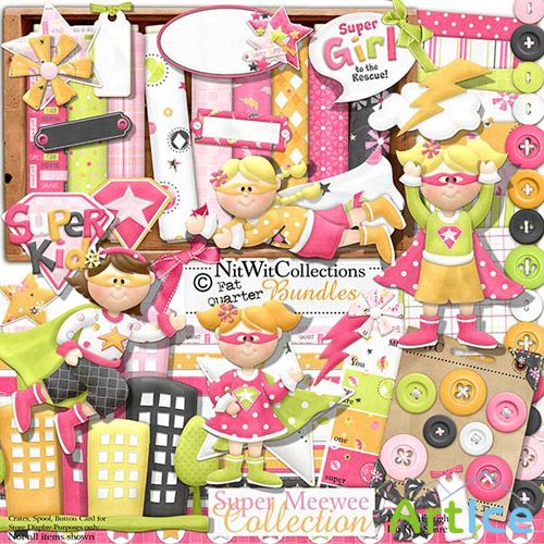 Scrap Set - Super Meewee PNG and JPG Files