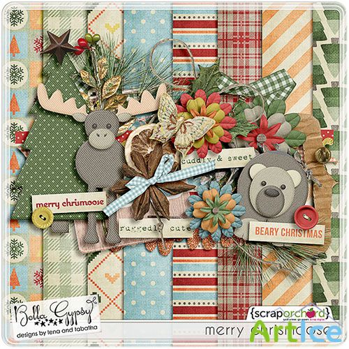 Scrap Set - Merry Crismoose PNG and JPG Files