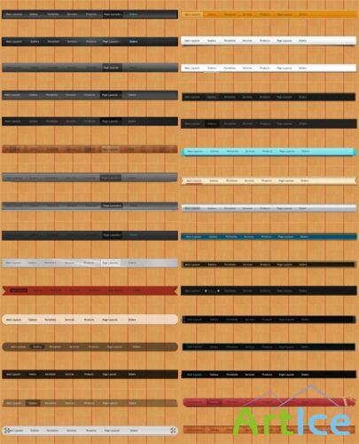 100 Web Site Menu Templates PSD