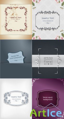 Spring Floral Vector Frames 22