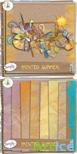 Scrap Set - Painted Summer PNG and JPG Files