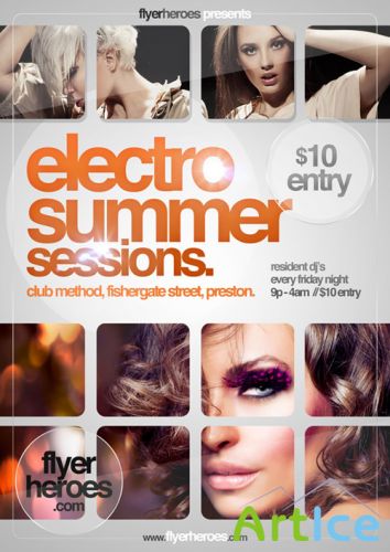 Electro Summer Flyer Template PSD