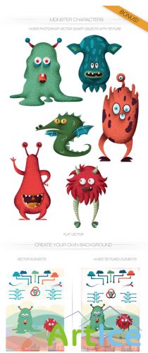 Monsters Vector Characters Set