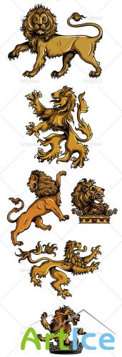 Gothic Lions Vector Set 1