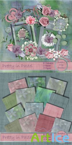 Scrap Set - Pretty in Pastel PNG and JPG Files