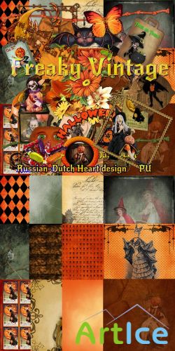 Scrap Set - Freaky Vintage PNG and JPG Files