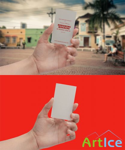 Business Card Hand Mockup PSD